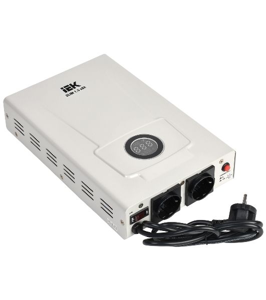 Стабилизатор напряжения IEK Slim 1.5кВА однофазный белый (IVS22-1-D15-09)