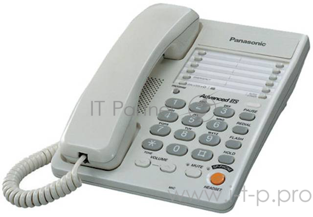 Телефон проводной Panasonic KX-TS2363RUW белый однокноп.набор 20 ном., спикерфон, автодозвон