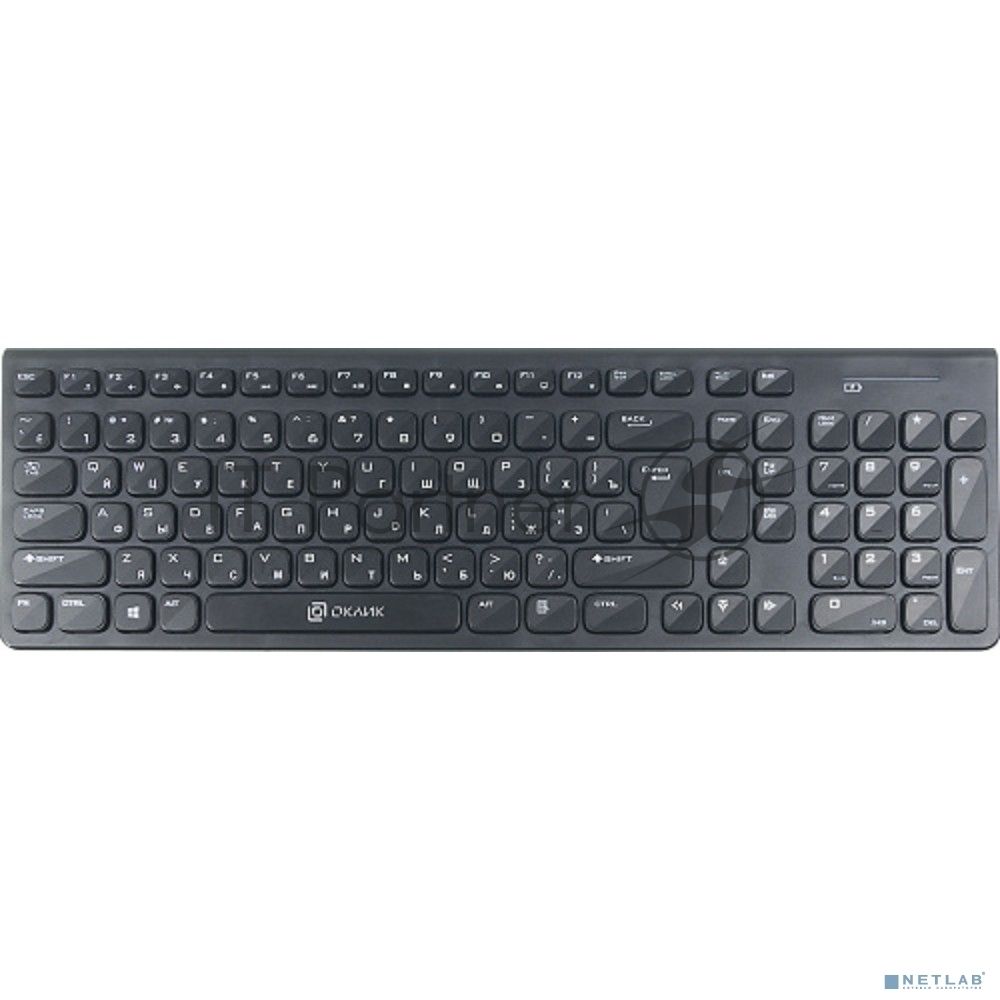 Комплект Oklick 220M клав:черный мышь:черный USB беспроводная slim Multimedia 1062000