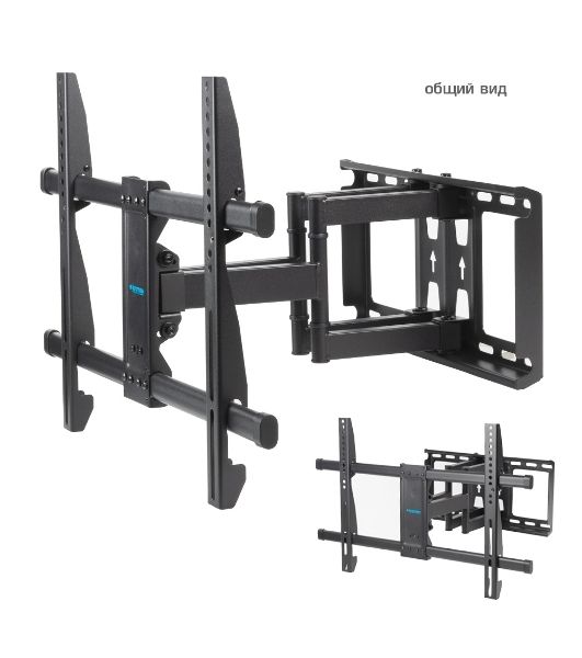 Кронштейн для телевизора Kromax GALACTIC-57 черный 32"-75" макс.60кг настенный поворотно-выдвижной и наклонный