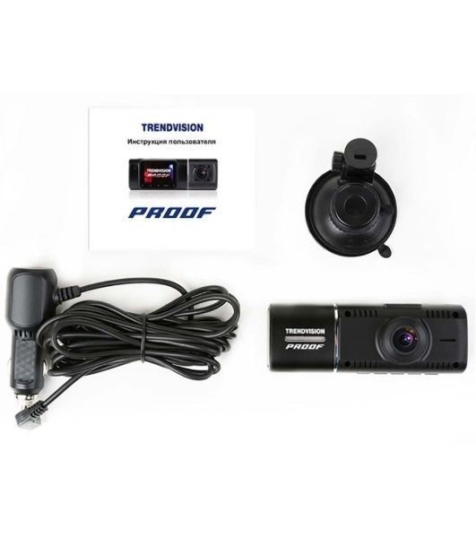 Видеорегистратор TrendVision Proof PRO GPS, 1920x1080, 1.5", с камерой заднего вида, GPS/ГЛОНАСС, G-сенсор, датчик движения