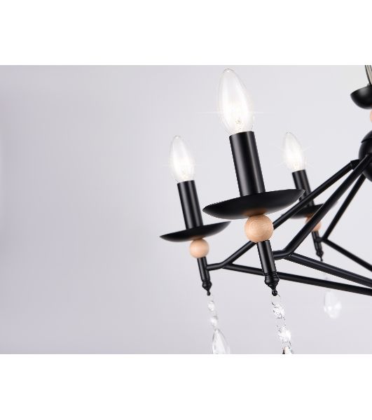 Светильник Ambrella light TR9597/6 BK черный E14/6 max 40W D660*880
