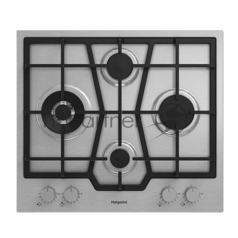 Газовая варочная поверхность Hotpoint HGMTS 643 W IX, 4 конфорки, нержавеющая сталь, 7800 Вт