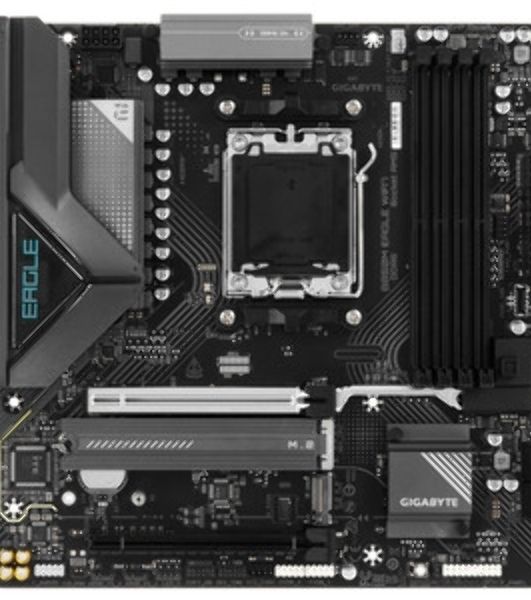 Материнская плата Gigabyte B850M EAGLE WIFI7, AM5, AMD B850, 4xDDR5, 4xSATA, 2xM.2, 1xPCIe 5.0 x16, 1xPCIe 3.0 x16, 1xHDMI, 2xDP, 1x2.5Gb LAN, Wi-Fi 7, Bluetooth 5.4, 1xUSB-C 10Gbps, 1xUSB-A 10Gbps, 2xUSB-A 5Gbps, 4xUSB-A 2.0, 1xPS/2, 3x3.5 мм, 7.1, mATX