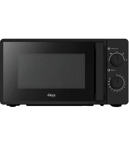 Микроволновая печь OASIS MW-70RB черный, 20 л, 700 Вт, переключатели — поворотный механизм