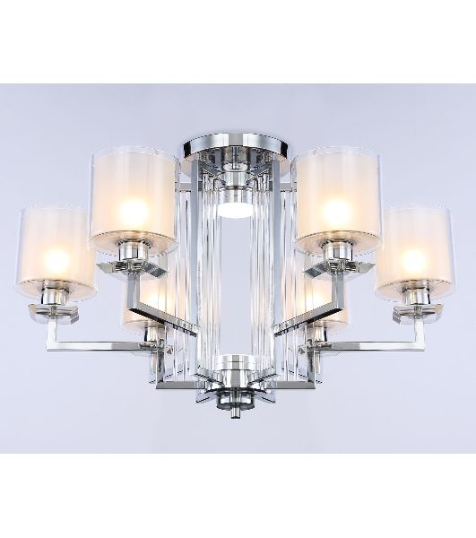 Светильник Ambrella light TR4418/6 CH/CL/FR хром/прозрачный/белый матовый E27*6 max 40W D748*463