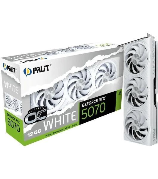 Видеокарта Palit NVIDIA GeForce RTX 5070 PA-RTX 5070 белый OC 12ГБ GamingPro, GDDR7