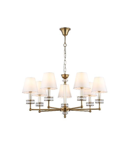 Люстра Ambrella light LH71023/7 BS/WH латунь/белый E14*7 max 40W D820*1130