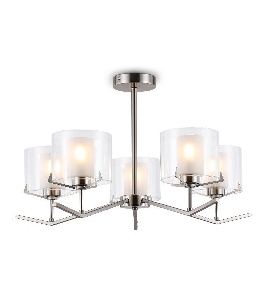 Люстра Ambrella light LH57001/5 SN/FR никель/белый матовый E14/5 max 40W D690*390