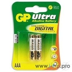 Батарея GP Ultra Alkaline 24AU LR03 AAA (2шт)