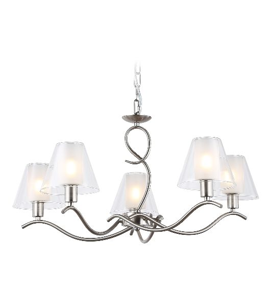 Люстра Ambrella light LH57081/5 SN/FR никель/белый матовый E14/5 max 40W D690*790