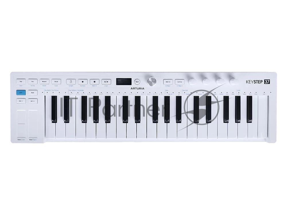 Клавиатура MIDI Arturia KeyStep 37 MK2 37 клавиш с чувствительностью к силе нажатия и послекасанием, OLED-экран, секвенсор, арпеджиатор, 4х 3,5-мм CV-Out, MIDI-In/Out, Sync I/O, вход для педали сустейна/экспрессии (TRS), Type-C