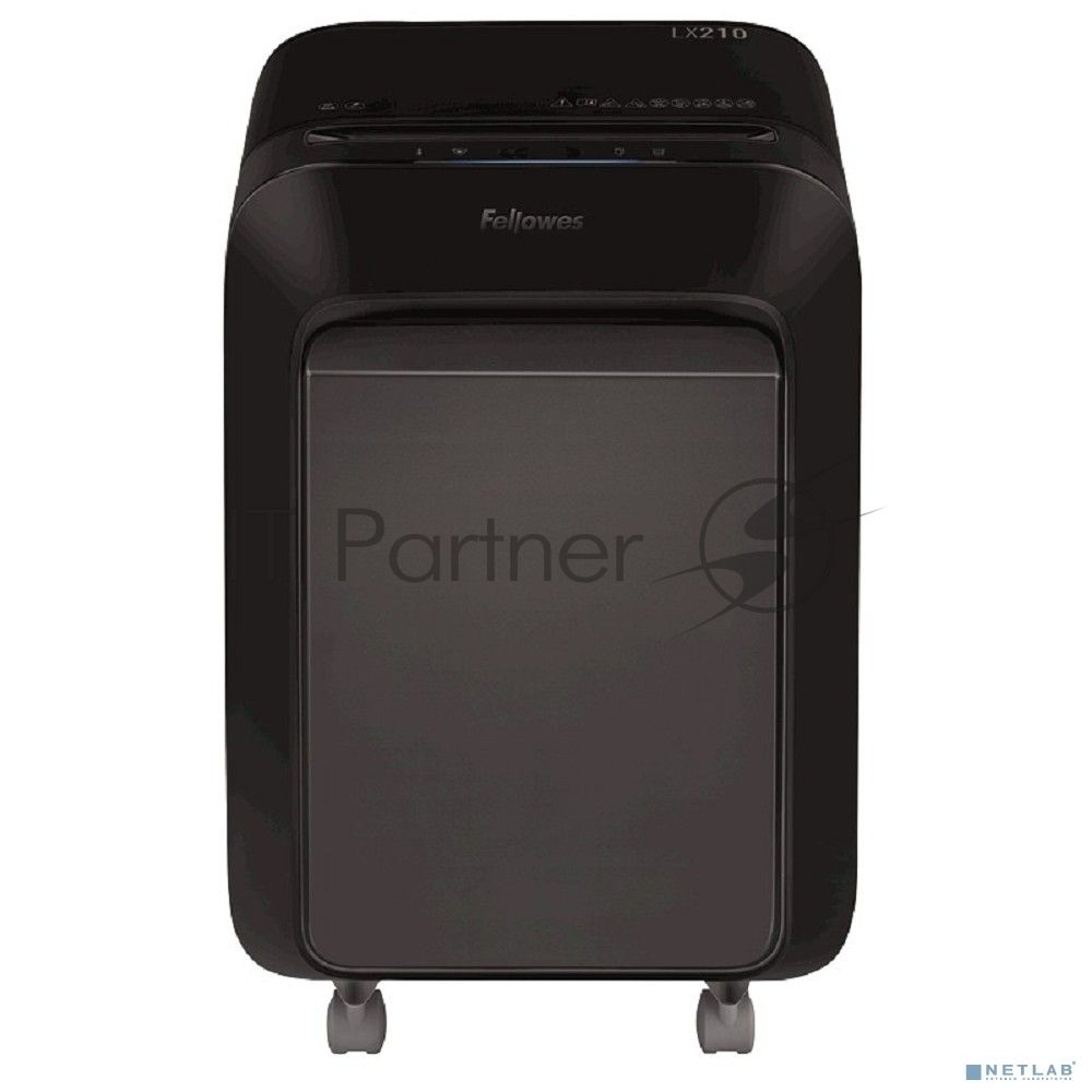 Шредер Fellowes PowerShred LX210 черный (секр.P-4) перекрестный 16лист. 23лтр. скрепки скобы пл.карты