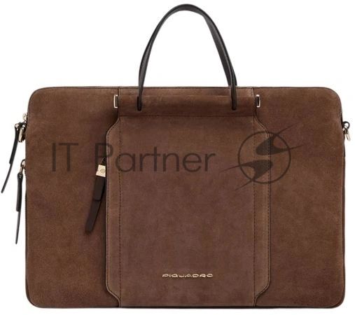Деловая сумка женская Piquadro Circle CA6698W92/MS с отделением для ноутбука 14" коричневая натур.кожа/замша