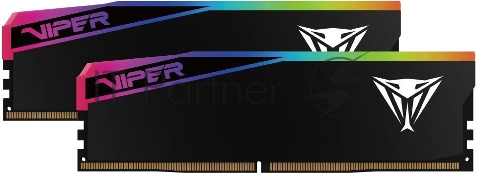 Оперативная память Patriot Viper Elite 5 Ultra RGB, DDR5, 32GB (2x16GB), 6000 MHz, CL28, с радиатором, RGB, чёрный