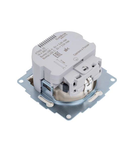 Розетка 16А с USB A+C (5В/2,4А/3 А, 2х5В/1,5А), мех SE AtlasDesign Бежевый