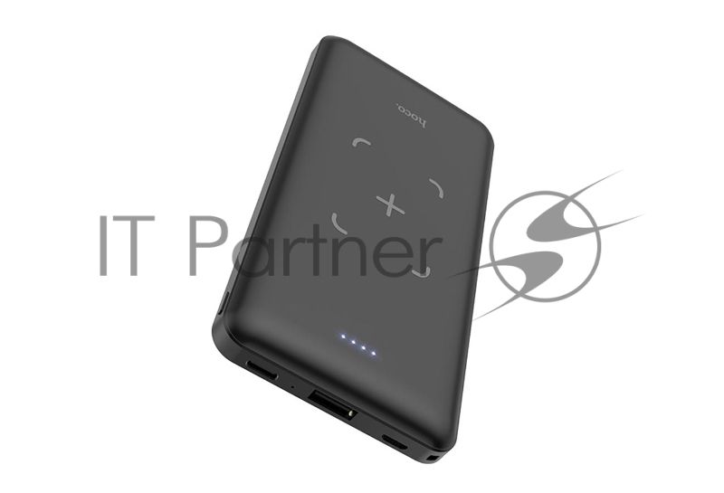 Портативный аккумулятор Powerbank HOCO J50 Surf, с беспроводной зарядкой, 2A, 10000 mAh, черный