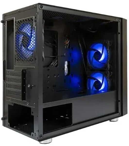 Компьютерный корпус Minitower mATX Eurocase 00-01003410 M07 3ARGb черный без БП закаленное стекло USB 3.0
