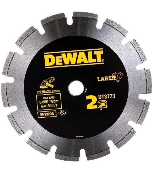 Диск алмазный по бет. DeWalt DT3773 (00000015138) d=23 0мм d(посад.)=22.2 мм (угловые шлифмашины)