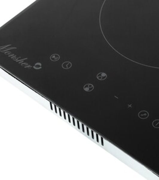 Варочная панель Monsher, High-Tech, Hi-Light, 30 см, 2 конфорки, 9 уровней мощности, сенсорное управление, автоматическое отключение, индикация остаточного тепла, таймер, черный