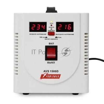 Стабилизатор напряжения Powerman AVS 1500D (1500ВА,12А,КПД 98%,циф. индикация вх./вых. напряж.)
