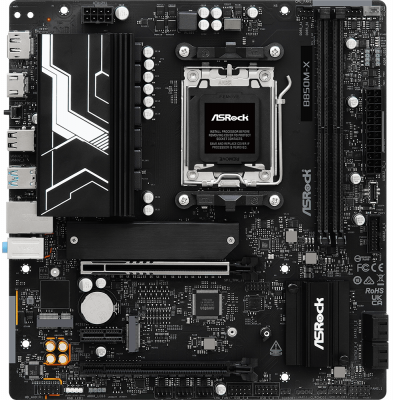 Материнская плата ASRock B850M-X R2.0, AM5, AMD B850, 2xDDR5, 4xSATA, 2xM.2, 1xPCIe 5.0 x16, DisplayPort, HDMI, 1x2.5Gb LAN, USB Type-C, 3x3.5 мм, 7.1, microATX