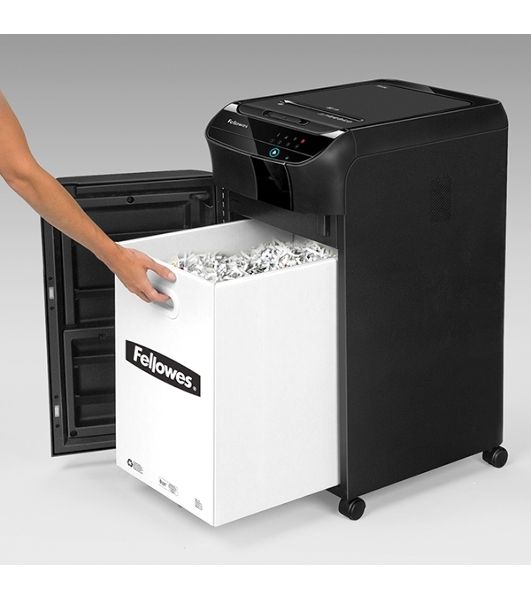 Шредер Fellowes AutoMax 350C (секр.P-4)/фрагменты/350лист./68лтр./скрепки/скобы/пл.карты/CD