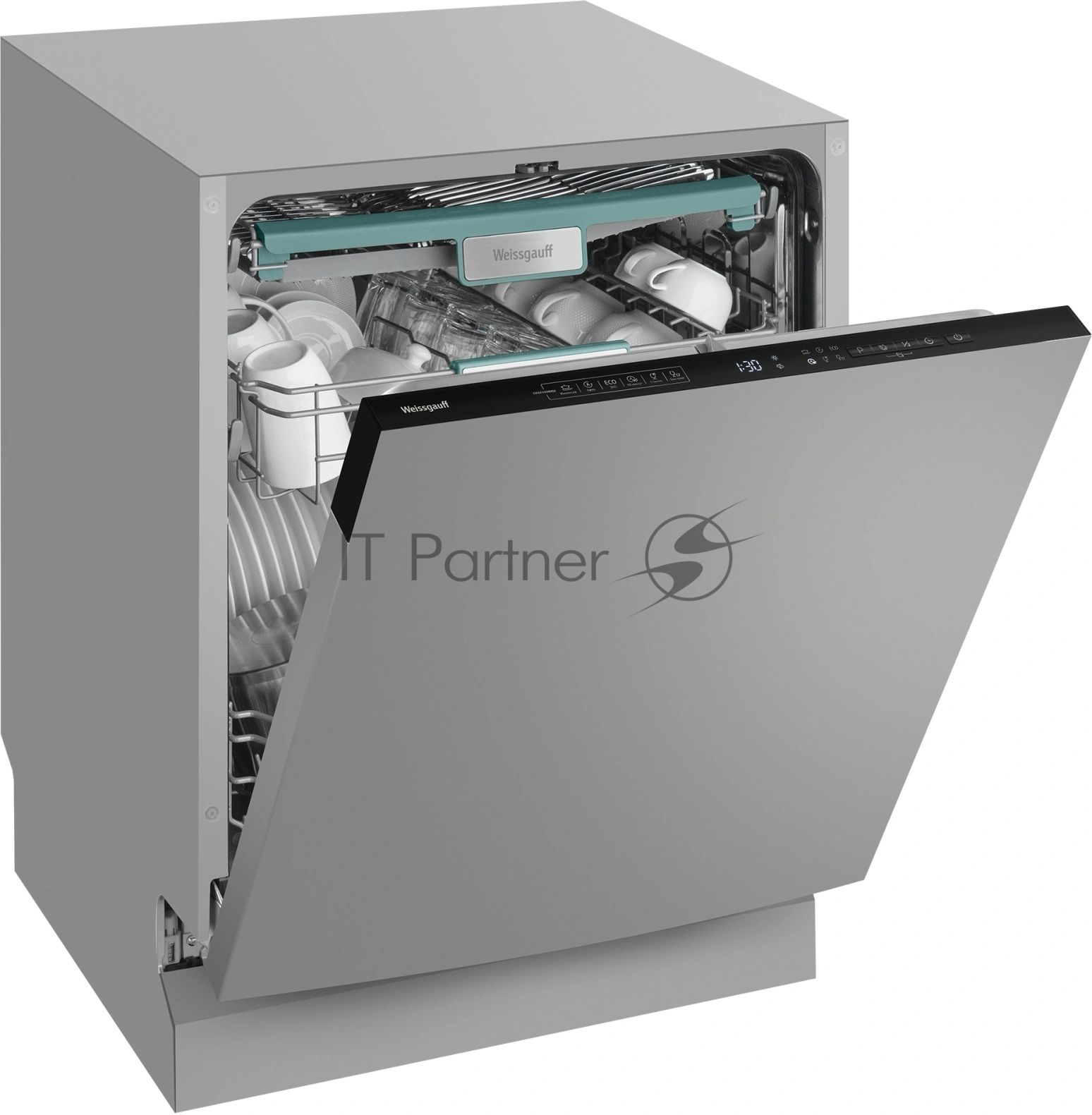 Встраиваемая посудомоечная машина Weissgauff BDW 6135 D Inverter AutoOpen Timer Floor, серебристый, 59.8 см, 14 компл., 49 дБ, класс А+++