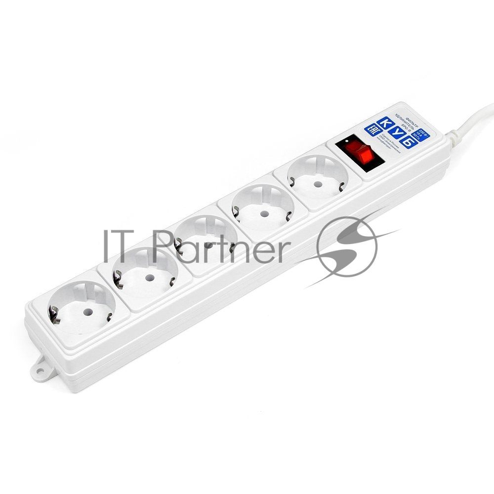Фильтр-удлинитель Power Cube B 1,9 м 5 розеток (белый) 10А/2,2кВт