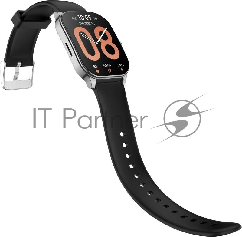 Смарт-часы Amazfit Pop 3S A2318 1.96" AMOLED корп.серебристый рем.черный (1746287)