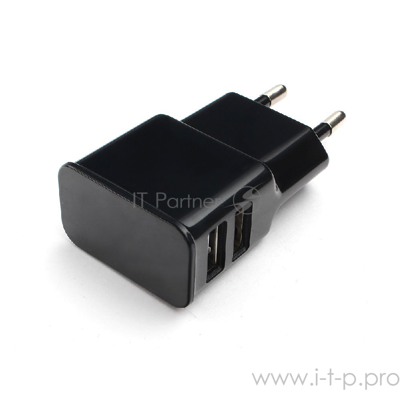 Сетевое зарядное устройство Cablexpert MP3A-PC-12 100/220V - 5V USB 2 порта, 2.1A, черный