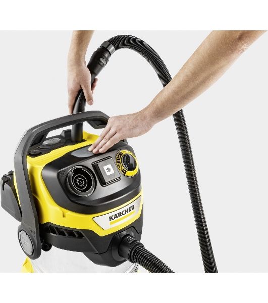 Строительный пылесос Karcher WD 6 P S V-30/6/22/T желтый, 1300 Вт, уборка сухая/сбор воды, пылесборник мешок/контейнер, 30 л