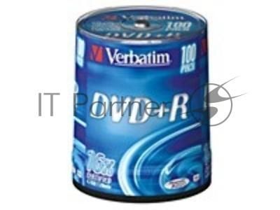 Диск DVD+R Verbatim 4.7Gb 16x Cake Box (100шт) (43551)