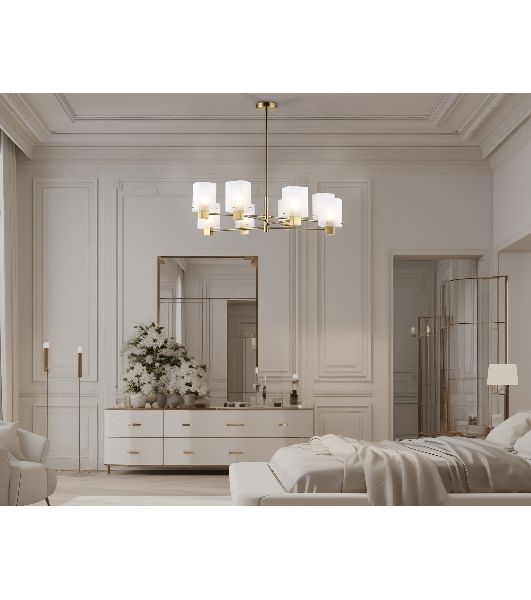 Люстра Ambrella light LH57033/8 BS/SM латунь/дымчатый E14/8 max 40W D830*710