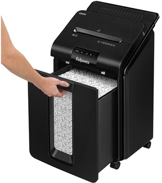 Шредер Fellowes AutoMax 100M (секр.P-4)/фрагменты/100лист./23лтр./скрепки/скобы/пл.карты