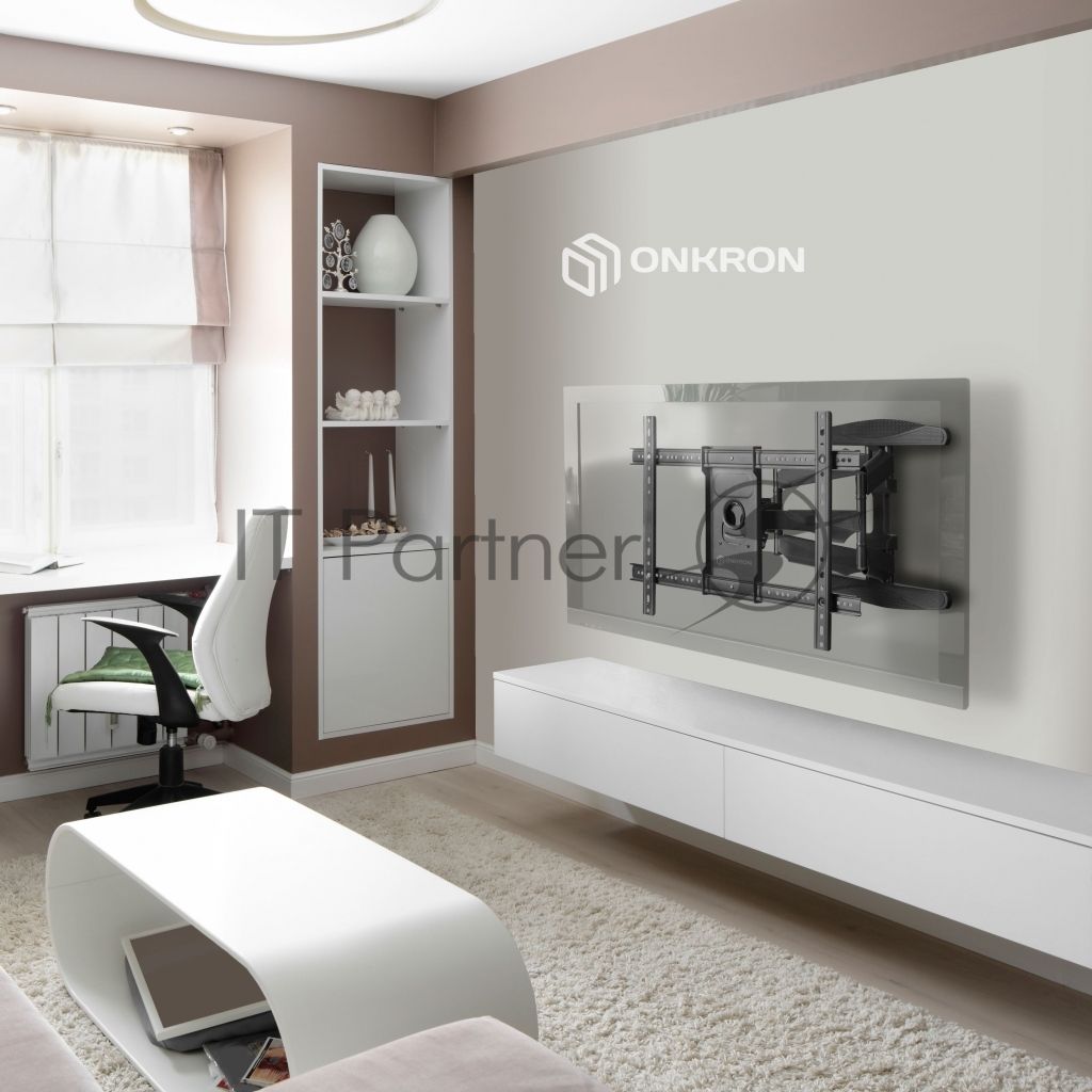 Кронштейн для телевизора ONKRON M6L 40"-75" наклонно-поворотный, черный
