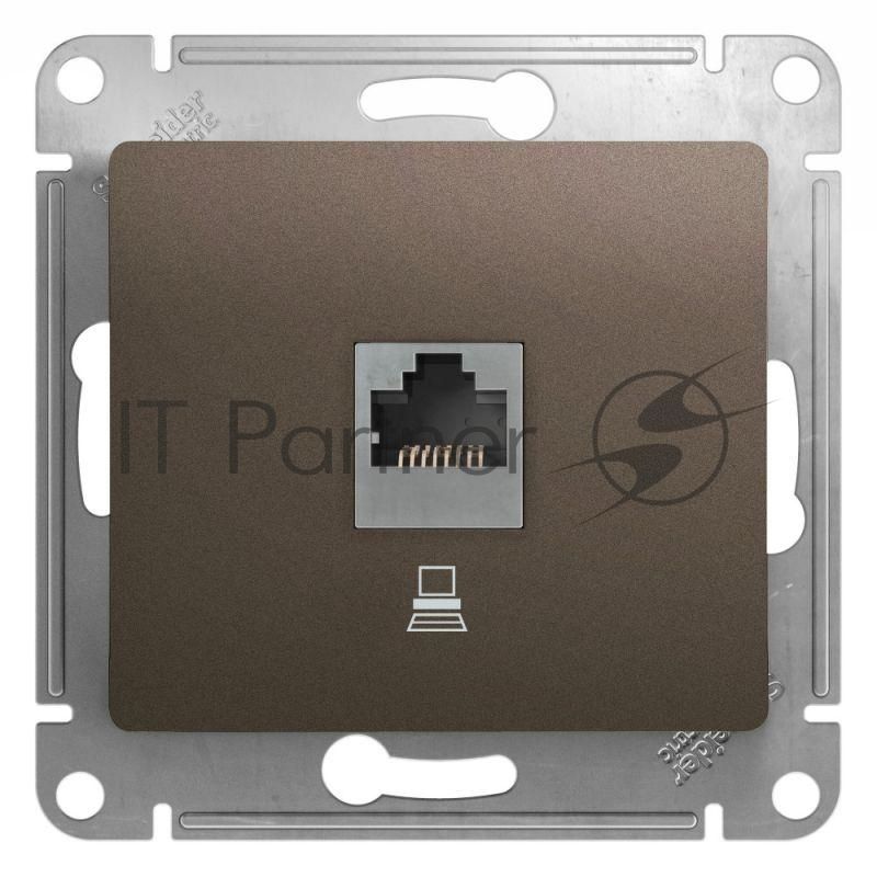Механизм компьютерной розетки 1-м Glossa RJ45 кат.5е шоколад SchE GSL000881K