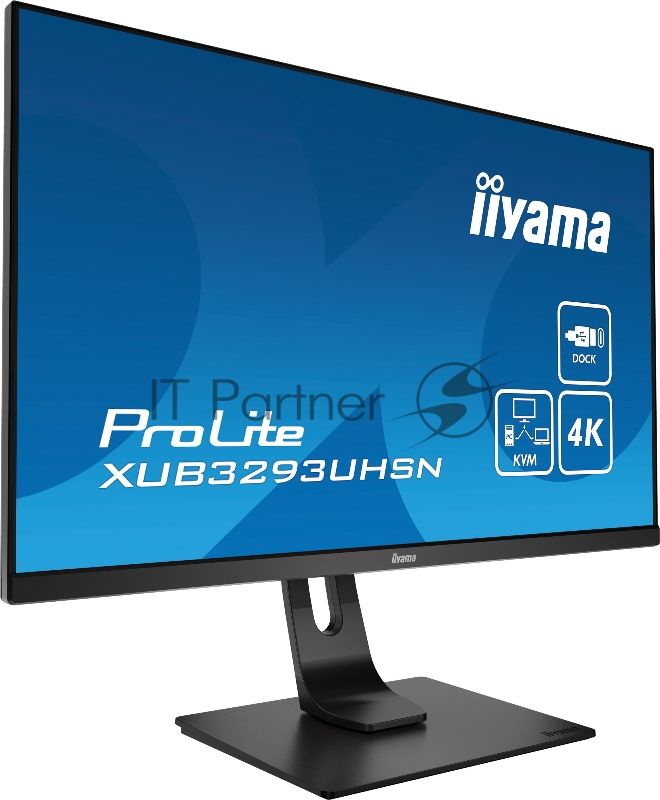 Монитор 31.5" Iiyama XUB3293UHSN-B5 IPS 3840x2160, 60 Гц, 4 мс, 16:9, 350 кд/м², HDMI 2.0, DP 1.2, 3.5 Jack, USB-C, USB Hub (2x USB 3.0), Ethernet, динамики (2x3 Вт), черный