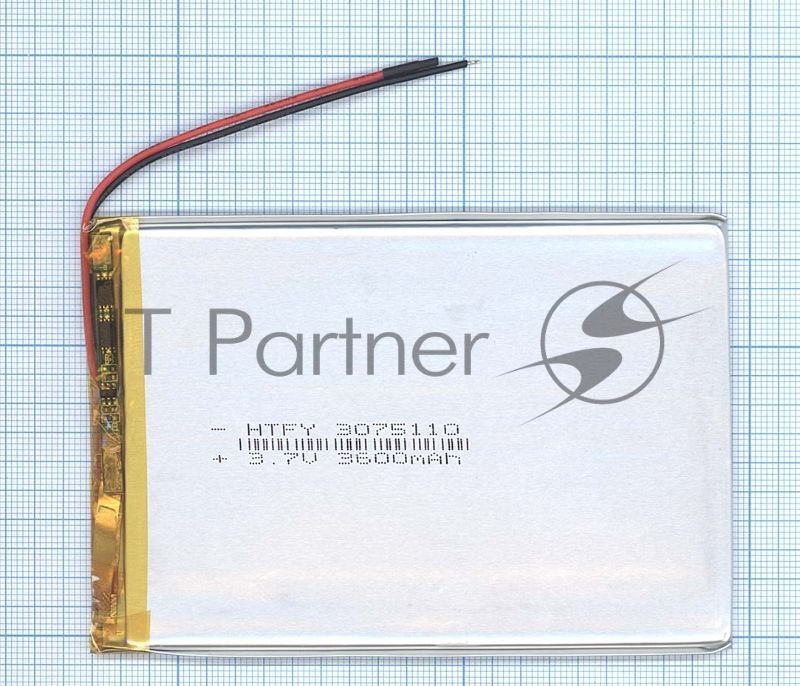 Аккумулятор Li-Pol (батарея) 3x75x110 мм 2pin 3.7V/3600mAh