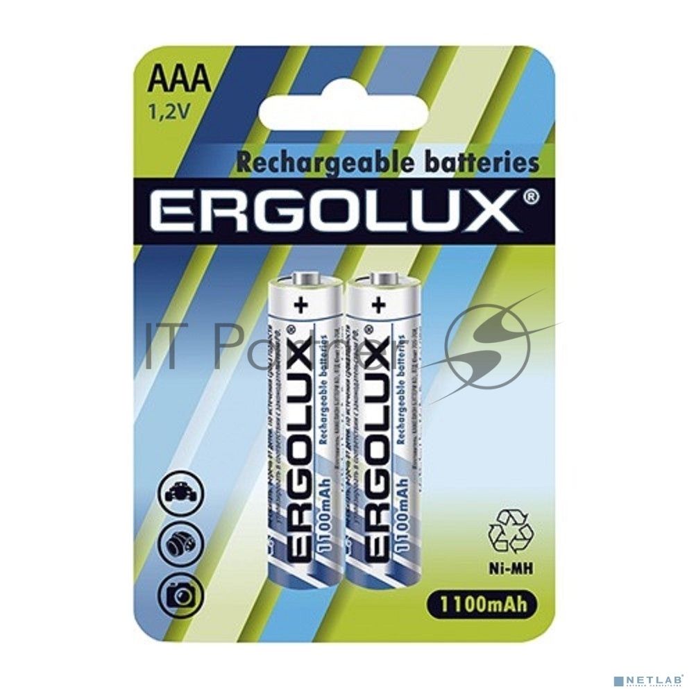 Аккумулятор Ergolux AAA-1100 мАч Ni-Mh BL-2 NHAAA1100BL2 1.2В (блист.2шт)