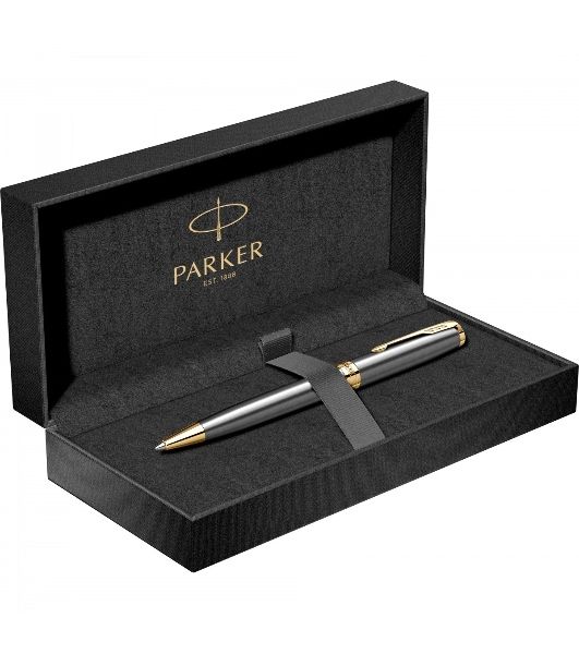 Ручка шариковая Parker Sonnet Grey Core GT (2213679) M, черные чернила, подарочная коробка