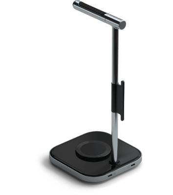 Подставка для наушников 2-в-1 с беспроводным зарядным устройством Satechi 2 in 1 Headphone Stand with Wireless Charger, Серый Космос
