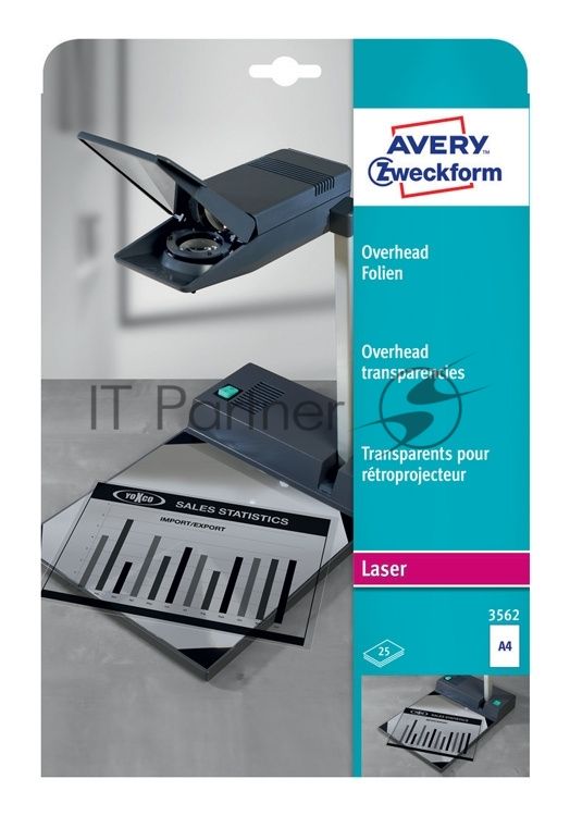 Пленка Avery Zweckform 3562 A4/25л./прозрачный для лазерной печати