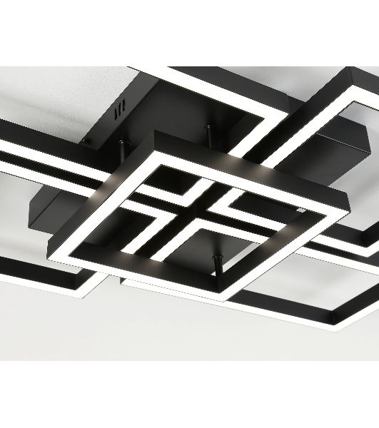 Потолочный светодиодный светильник Ambrella light FA1012/4+1 BK черный 90W 3000K-6400K 710*490*95 (ПДУ ИК)