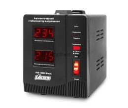Стабилизатор напряжения Powerman AVS 1000D черный (220В±8% 1000ВА,8А,КПД 98%, циф. индикация вх./вых.)