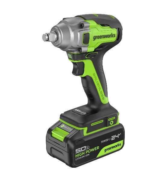 Гайковерт Greenworks GD24IW400 аккум. патрон:квад.1/2" (3802907CUG)