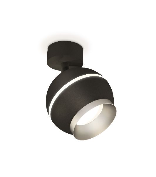 Комплект поворотного светильника Ambrella light XM1102003 SBK/MCH черный песок/хром матовый MR16 GU5.3 LED 3W 4200K (A2210, C1102, N7033)