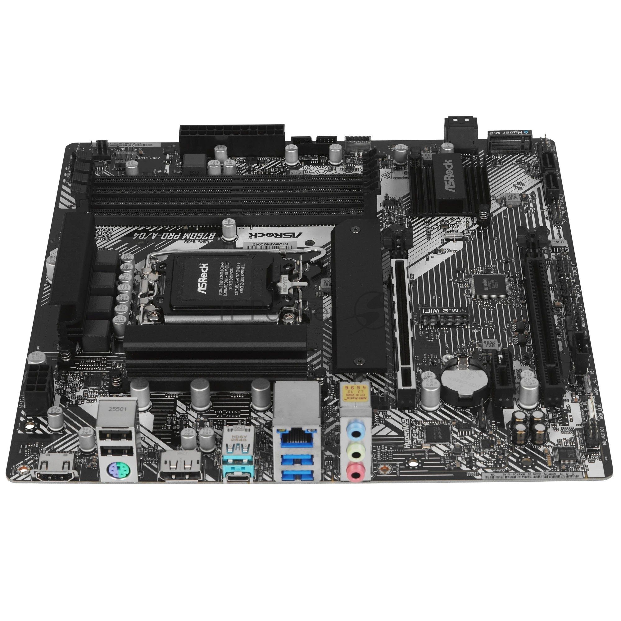 Материнская плата ASRock B760M Pro-A/D4, LGA1700, Intel B760, 4xDDR4, 4xSATA 6Gb/s, 2xM.2, 1xPCIe 4.0 x1, 2xPCIe 4.0 x16, 1xHDMI, 1xDisplayPort, 1x2.5Gb LAN, 1xUSB 3.2 Gen1 Type-C, 3xUSB 3.2 Gen1 Type-A, 2xUSB 2.0, 3x3.5 мм, 7.1, microATX