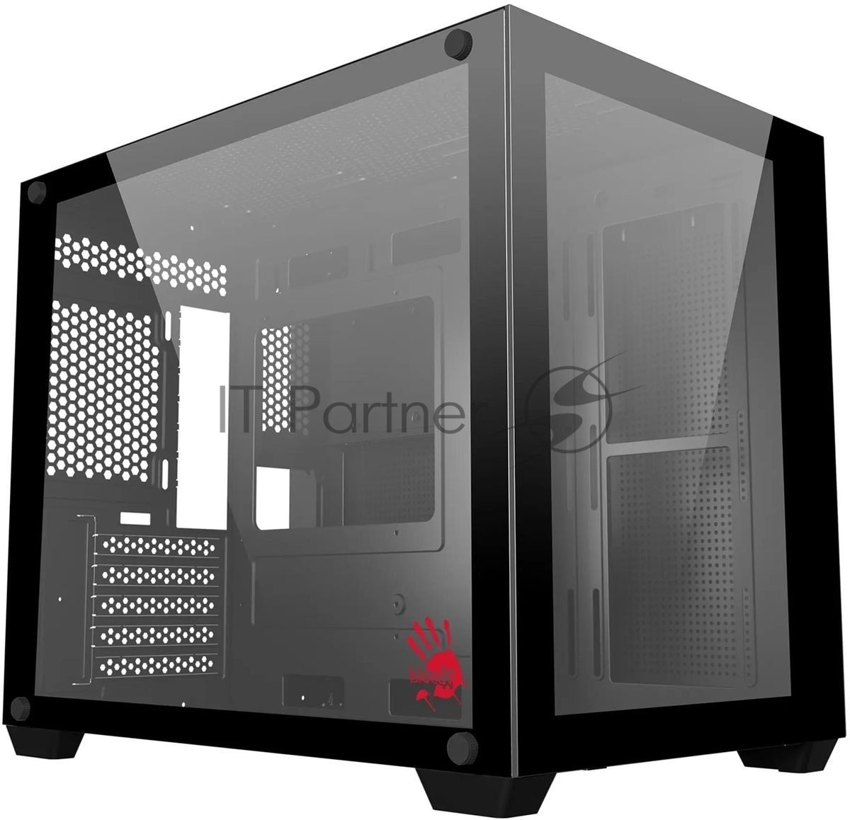 Компьютерный корпус Bloody BD-CC108 черный без БП mATX 9x120мм 2xUSB 3.0 audio bott PSU