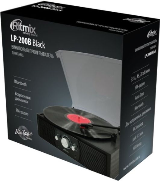 Виниловый проигрыватель RITMIX LP-200B черный